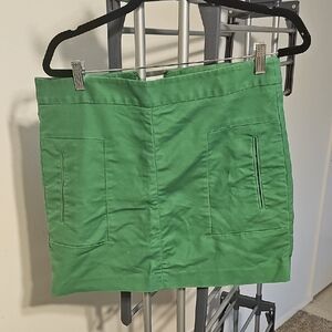 Green Mini Skirt with Pockets